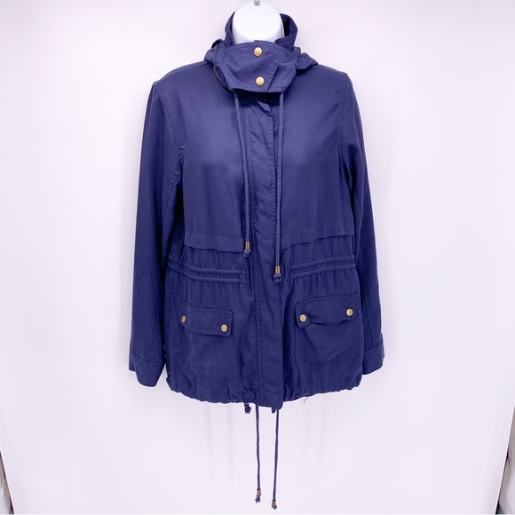 Market & Spruce Jackets & Blazers - Market & Spruce Blue Hooded Jacket Size XS